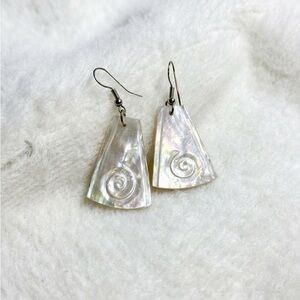 Iridescent Swirl Drop Shell Earrings